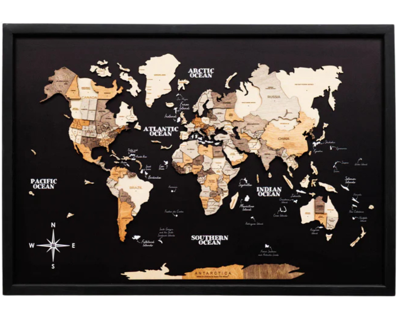 Map on Board Single Panel Multicolor schwarz